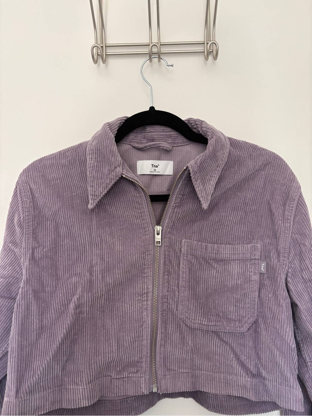 Aritzia Cropped Corduroy Zip Jacket - Lavender - Picture 2 of 5